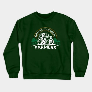 Support Your Local Farmers with Tractor Design Crewneck Sweatshirt